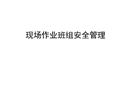 現(xiàn)場(chǎng)作業(yè)班組安全管理