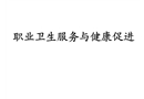 職業(yè)衛(wèi)生服務與健康促進